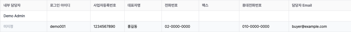 스택큐브 거래처 발주포탈과 연락처 필드